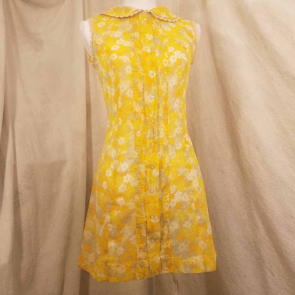 Vintage 60s McInerny Yellow Floral Sundress